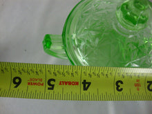 Load image into Gallery viewer, Vintage Hazel Atlas X Pattern Uranium Vaseline Glass Sugar Bowl with Lid
