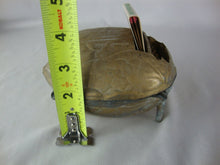 Load image into Gallery viewer, Vintage Walnut Shaped Metal Footed Ashtray with Match &amp; Cigarette Holder

