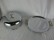 Load image into Gallery viewer, Vintage Kromex Chrome Brass Metal Cake Tray Server with Dome Lid
