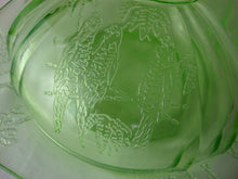 Load image into Gallery viewer, Vintage Federal Glass Parrot Uranium Depression Glass Covered Butter Dish
