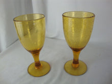 Load image into Gallery viewer, Vintage Amber Blown Glass Wine Glasses Set of 2
