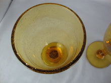 Load image into Gallery viewer, Vintage Amber Blown Glass Wine Glasses Set of 2
