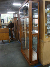 Load image into Gallery viewer, Pulaski Furniture Oak Slide Front 5 Shelf Curio Display Cabinet with Lock/Key
