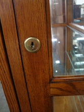 Load image into Gallery viewer, Pulaski Furniture Oak Slide Front 5 Shelf Curio Display Cabinet with Lock/Key
