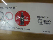Load image into Gallery viewer, 1996 Coca Cola Olympics Piggy Wiggly 246/600 Commemorative Pin Set Framed
