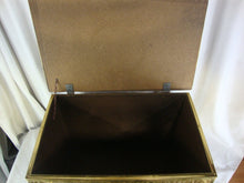 Load image into Gallery viewer, Vintage Brass Repousse English Pub Scene Kindling Storage Box Hinged Lid
