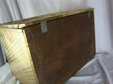 Load image into Gallery viewer, Vintage Brass Repousse English Pub Scene Kindling Storage Box Hinged Lid
