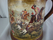 Load image into Gallery viewer, Vintage Ceramic English Hunt Scene Handled Canister Stein with Lid
