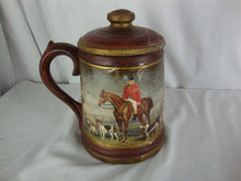 Load image into Gallery viewer, Vintage Ceramic English Hunt Scene Handled Canister Stein with Lid
