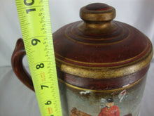 Load image into Gallery viewer, Vintage Ceramic English Hunt Scene Handled Canister Stein with Lid
