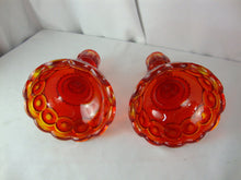 Load image into Gallery viewer, Vintage LE Smith Amberina Moon Stars Candleholders Set of 2
