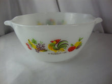 Load image into Gallery viewer, Vintage Anchor Hocking FireKing Chanticleer Rooster Fruit Cinderella Mixing Bowl
