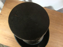 Load image into Gallery viewer, Antique Pope Atlanta GA Mens Black Fur Top Hat with Case Decor
