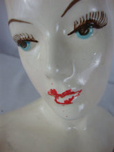 Load image into Gallery viewer, Vintage Unmarked Blonde Hair Red Lips Ceramic Large Head Vase
