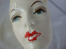 Load image into Gallery viewer, Vintage Unmarked Blonde Hair Red Lips Ceramic Large Head Vase
