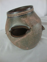 Load image into Gallery viewer, Vintage Pottery Brown Pink Speckled Strawberry Pot Planter
