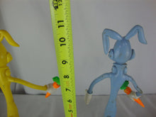 Load image into Gallery viewer, Vintage Bendable Bunny Rabbit with Carrot Set of 2 Figures
