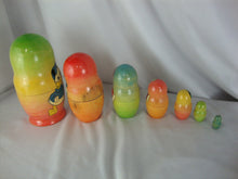 Load image into Gallery viewer, Vintage Russian Matryoshka Scrooge McDuck Nephews Wood Nesting Dolls Set of 7
