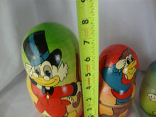 Load image into Gallery viewer, Vintage Russian Matryoshka Scrooge McDuck Nephews Wood Nesting Dolls Set of 7
