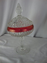 Load image into Gallery viewer, Vintage Indiana Glass Kings Crown Ruby Flash Pedestal Candy Dish
