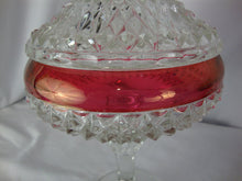 Load image into Gallery viewer, Vintage Indiana Glass Kings Crown Ruby Flash Pedestal Candy Dish

