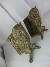 Load image into Gallery viewer, Vintage Brass Owl on Tree Branch Bookend Pair
