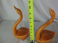 Load image into Gallery viewer, MCM Retro Orange Speckle Graceful Swans Set of 2 Table Decor
