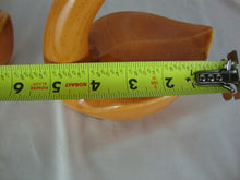 Load image into Gallery viewer, MCM Retro Orange Speckle Graceful Swans Set of 2 Table Decor
