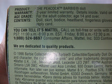 Load image into Gallery viewer, 1998 Mattel Birds of Beauty Peacock Collector Barbie NI
