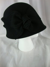 Load image into Gallery viewer, Womens' CC Exclusives Black Wool Flapper Winter Hat
