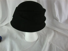 Load image into Gallery viewer, Womens' CC Exclusives Black Wool Flapper Winter Hat
