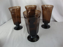Load image into Gallery viewer, Vintage Lenox Crystal Antique Brown Footed Glasses Set of 4

