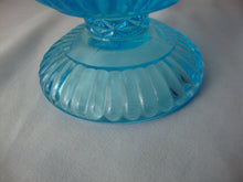 Load image into Gallery viewer, Vintage LG Wright Aqua Glass Wildflower Covered Candy Jar
