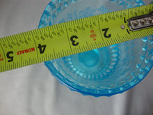 Load image into Gallery viewer, Vintage LG Wright Aqua Glass Wildflower Covered Candy Jar
