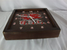 Load image into Gallery viewer, 1970's University of SC Gamecocks Battery Power Wood Wall Clock UNTESTED
