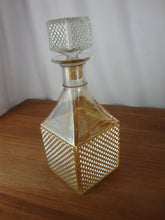 Load image into Gallery viewer, Vintage Marigold Diamond Point Carnival Glass Decanter Clear Diamond Stopper
