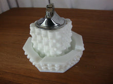 Load image into Gallery viewer, Vintage Fenton White Hobnail Table Lighter with Four Slot Ashtray
