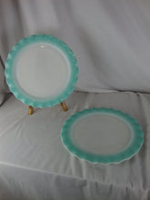 Load image into Gallery viewer, Vintage Hazel Atlas Blue Aqua Crinoline Dinner Plates Set of 2
