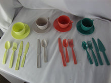 Load image into Gallery viewer, Vintage Gothamware USA Plastic Kids Toy Utensil Teacup Saucer Set
