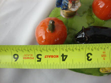 Load image into Gallery viewer, Lynn Bailey Folk Art Pottery Black Cat with Pumpkins and Flowers Figurine
