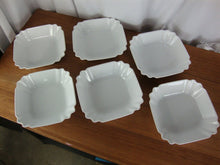Load image into Gallery viewer, Revol France La Porcelaine White Ceramic Ribbon Edge S21 Square Bowls Set of 6
