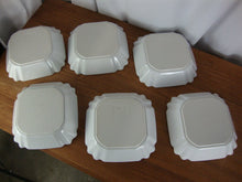 Load image into Gallery viewer, Revol France La Porcelaine White Ceramic Ribbon Edge S21 Square Bowls Set of 6
