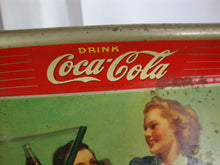 Load image into Gallery viewer, 1942 Drink Coca Cola Dentyne Women in Green Car Metal Serving Tray
