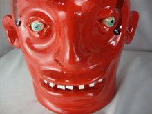 Load image into Gallery viewer, Marvin Bailey SC Folk Art Potter Red Tan Devil Double Stack Pottery Jug 17" Tall
