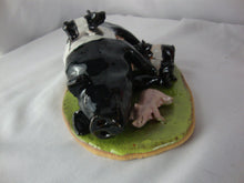 Load image into Gallery viewer, Lynn Bailey Folk Art Potter Mama Pig with Piglets Pottery Table Figurine
