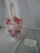 Load image into Gallery viewer, 2002 Fenton Honor Rosalene Handpainted Purple Flower Basket
