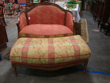 Load image into Gallery viewer, Louis XV Style Peach Yellow Oversized Chair &amp; Half with Ottoman
