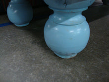 Load image into Gallery viewer, Vintage Sky Blue Painted 7 Drawer Bun Foot Dresser
