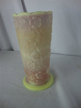 Load image into Gallery viewer, Vintage Fenton CC 274 Burmese Satin Peacock Flower Vase
