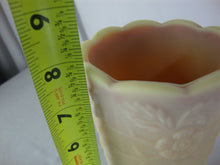 Load image into Gallery viewer, Vintage Fenton CC 274 Burmese Satin Peacock Flower Vase

